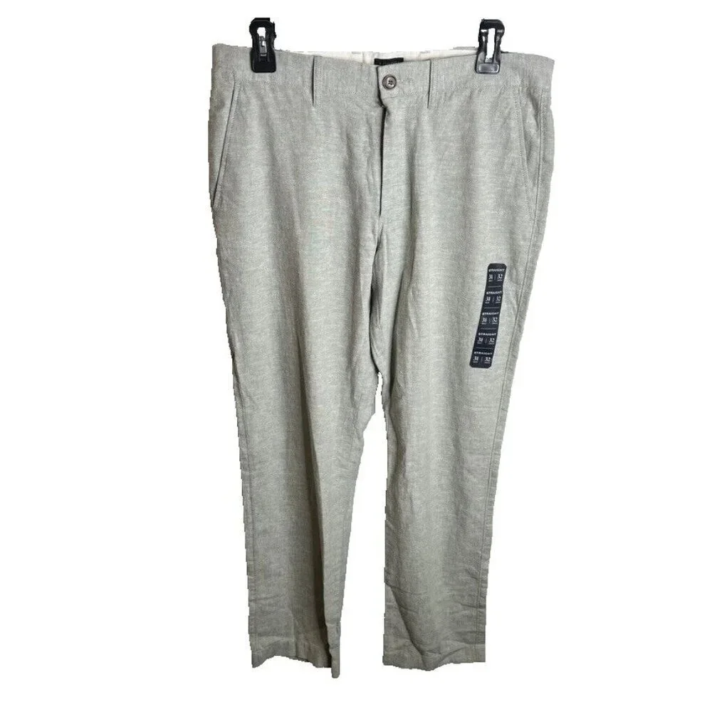 J.Crew $98 Straight-fit linen-cotton blend pant Quarry Green 31X32 BH747 - Picture 2 of 9